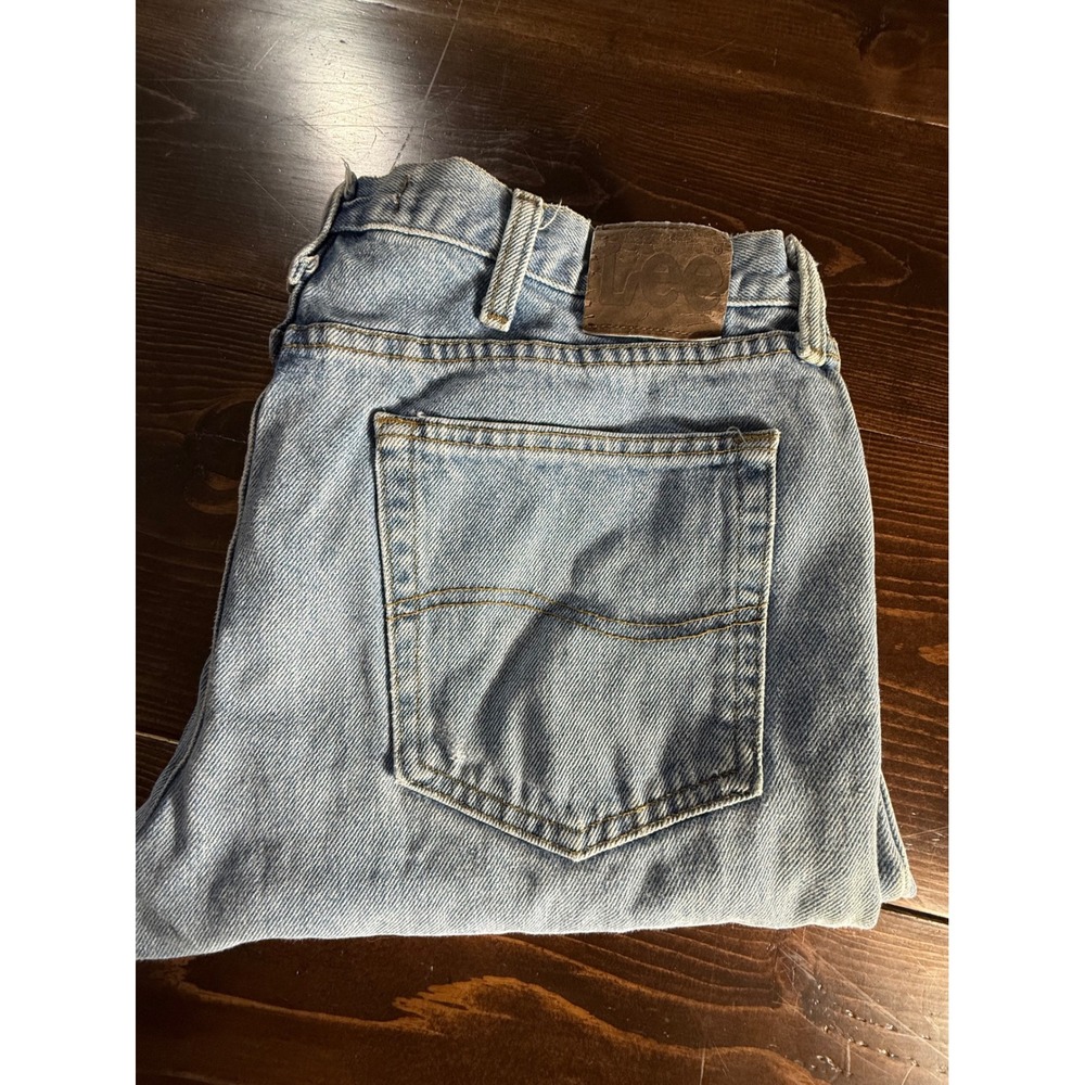 VTG Lee Regular Fit‎ Light Wash Blue Denim Jeans Mens 36x32 100% Cotton